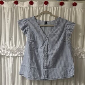Blue Striped Women's Top